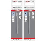 Bosch Professional 1x CYL-9 SoftCeramic Tile Drill Bit (for soft ceramic tiles, Ø 6 x 80 mm, Accessories drill driver) (Pack of 2)
