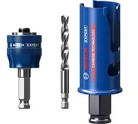 Bosch Professional 1x Expert Power Change Plus Hole Saw System Adapter (Ø 7,15 mm) + 1x Expert Construction Material Hole Saw (for Softwood, Ø 32 mm, Accessories Rotary Impact Drill)