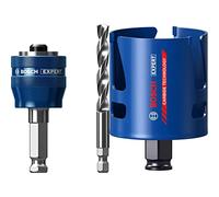 Bosch Professional 1x Expert Power Change Plus Hole Saw System Adapter (Ø 7,15 mm) + 1x Expert Construction Material Hole Saw (for Softwood, Ø 64 mm, Accessories Rotary Impact Drill)