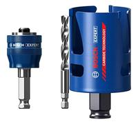 Bosch Professional 1x Expert Power Change Plus Hole Saw System Adapter (Ø 7,15 mm) + 1x Expert Construction Material Hole Saw (for Softwood, Ø 54 mm, Accessories Rotary Impact Drill)