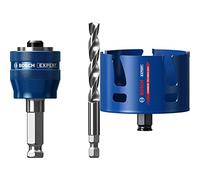 Bosch Professional 1x Expert Power Change Plus Hole Saw System Adapter (Ø 7,15 mm) + 1x Expert Construction Material Hole Saw (for Softwood, Ø 102 mm, Accessories Rotary Impact Drill)
