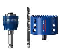 Bosch Professional 1x Expert Power Change Plus Hole Saw System Adapter (Ø 7,15 mm) + 1x Expert Tough Material Hole Saw (for Wood with Metal, Ø 105 mm, Accessories Rotary Impact Drill)