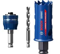 Bosch Professional 1x Expert Power Change Plus Hole Saw System Adapter (Ø 7,15 mm) + 1x Expert Tough Material Hole Saw (for Wood with Metal, Ø 35 mm, Accessories Rotary Impact Drill)