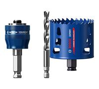 Bosch Professional 1x Expert Power Change Plus Hole Saw System Adapter (Ø 7,15 mm) + 1x Expert Tough Material Hole Saw (for Wood with Metal, Ø 83 mm, Accessories Rotary Impact Drill)