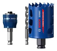 Bosch Professional 1x Expert Power Change Plus Hole Saw System Adapter (Ø 7,15 mm) + 1x Expert Tough Material Hole Saw (for Wood with Metal, Ø 54 mm, Accessories Rotary Impact Drill)