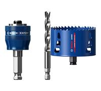 Bosch Professional 1x Expert Power Change Plus Hole Saw System Adapter (Ø 7,15 mm) + 1x Expert Tough Material Hole Saw (for Wood with Metal, Ø 114 mm, Accessories Rotary Impact Drill)
