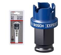 Bosch Professional 1x Power Change Plus Adapter (Socket 3/8“ hexagonal shank, Ø 8,7 mm) + 1x Expert Sheet Metal Hole Saw (for Steel, Stainless steel sheets, Ø 20 mm, Accessories Rotary Impact Drill)