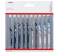 Bosch Professional 2607011170 10 piece jigsaw blade set (for wood and metal, accessories for jigsaw with T-shank holder), 0.5 cm*16.7 cm*15.7 cm