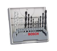 Bosch Professional 2607017038 15-Piece Mixed Drill Bit Set (for Metal, Wood and Stone, Accessories for Drill Drivers) , Grey/Silver , 45cm x 40cm x 25cm