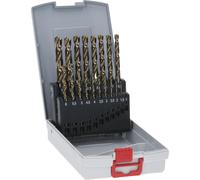 Bosch Professional 2608587014 19-Piece HSS-Cobalt ProBox Metal Drill Bit Set (for Stainless Steel, Accessories for Drill Drivers), Gold, 1mm-10mm