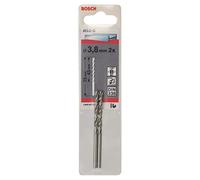 Bosch Professional 2x Metal drill bits HSS-G DIN 338 (for metal, Ø 3.8 x 43 x 75 mm, Accessory Drill Driver)