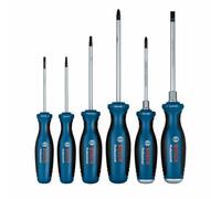 Bosch Professional 6-Piece Screwdriver Set (SL/PH/PZ/TX, incl. SL 3.5x75 mm, TX 20x100 mm, TX 15x75 mm, SL 6.5x125 mm, PZ 2x125 mm, PH 1x100 mm, Inlay)