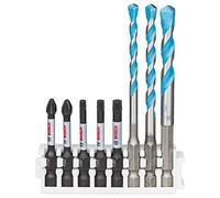 Bosch Professional 8-piece Impact Control Screwdriver Bit & Multi-purpose Drill Bit Set (Pick and Click, impact driver accessories)