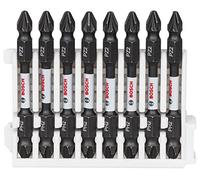 Bosch Professional 8pcs. Double Screwdriver Bit Set (Impact Control, 8 x PH2-PZ2 Bits, Length 65mm, Pick and Click, Accessory Impact Drill)