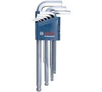 Bosch Professional 1600A01TH5 Allen Key Set HEX 9-Piece Angled Wrench 1.5-10.0mm Blue