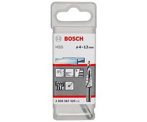 Bosch Professional 9 Step Drill Bit HSS (for Metal, Plastic, Ø 4-12 mm, 4 mm Step Height, 6mm Shank, Accessories for Rotary Drills)