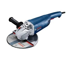 Bosch Professional Angle Grinder GWS 20-230 P (2,000 watts, Additional Handle in ixing Flange, Clamping nut, Protective Cover, Spanner, Made of Cardboard) Blue