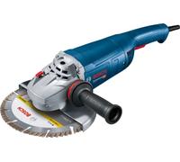 Bosch Professional Angle Grinder GWS 22-230 J (2200 W, Supple Handle Anti-Vibration incl., Fixing Flange, Clamping nut, Protective Cover, Spanner, Diamond Cutting disc, Blue