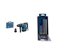 Bosch Professional BITURBO GBH 18V-34 CF Cordless Rotary Hammer (incl. Bluetooth® Module, excl. rechrg Batt/chgr) + 5X Expert SDS plus-7X Hammer Drill Bit Set (Reinforced Concrete, Ø 5-10 mm)