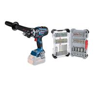 Bosch Professional BITURBO GSB 18V-150 C Cordless Combi Drill (Without Rechargeable Batteries and Charger, in Cardboard Box) + 43x Extra Hard Screwdriver Bit Set (197 x 110.5 mm, Accessories)