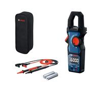 Bosch Professional Clamp Meter GMC 600-15 (True RMS Clamp Meter, AC Current up to 600 A, Voltage up to 600 V AC/DC, 2 x 1,5 V LR06 (AA), Measuring Strips MS 90, Pouch)