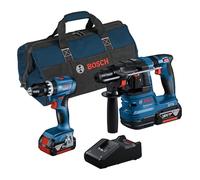 Bosch Professional Combo-kit GSB 18V-45 Plus GBH 18V-22 (with 2 Batteries 4.0 Ah, Charger GAL 18V-40, in Tool Bag)