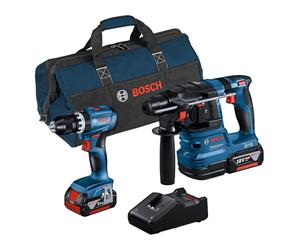 Bosch Professional Combo-kit GSB 18V-45 Plus GBH 18V-22 (with 2 Batteries 4.0 Ah, Charger GAL 18V-40, in Tool Bag)