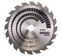 Bosch PRO Construct Nail Proof Wood Cutting Table Saw Blade 250mm 20T 30mm