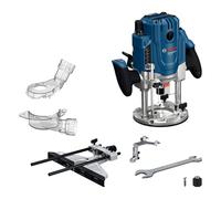 Bosch Professional Corded Router GOF 20-12 (2000 W Power, incl. dust Extraction, Roller and Parallel Guide, Centring pin, Socket Wrench 17/24mm, Guide 17mm, Collet Set 1/4’’, 1/2’’, in L-BOXX)