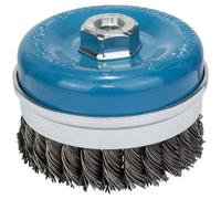 Bosch 1608614002 Steel Wire Cup Brush, 0.8mm, 100mm x M14, Blue