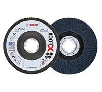 Bosch Professional Flap Disc (X-Lock, Ø 115 mm, grit Size K60, bore Ø 22.23 mm, Angled, Angle Grinder Accessories)