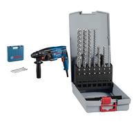 Bosch Professional GBH 2-21 Hammer Drill + 7X PRO SDS plus-5X Hammer Drill Bit Set (for Concrete, Lime and Sand Bricks, Ø 5-12 mm)