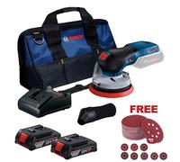 Bosch Professional GEX 18V-125 18v 125mm Brushless Sander Kit 2X 2.0Ah