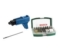 Bosch Professional GMA 55 collated screwgun Attachment for Drywall Screwdrivers (Compatible with All Corded and Cordless Bosch Professional Drywall Screwdrivers) + 32pc. Screwdriver Bit Set