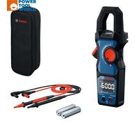 Bosch Professional Clamp Meter GMC 600-15 (True RMS Clamp Meter, AC Current up to 600 A, Voltage up to 600 V AC/DC, 2 x 1,5 V LR06 (AA), Measuring Strips MS 90, Pouch)
