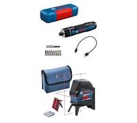 Bosch Professional GO 3 Cordless Screwdriver & Bosch Professional Cross Line Laser GCL 2-15