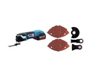 Bosch Professional GOP 18 V-28 Cordless Multi-Cutter with 2 x 18 V 5 Ah Lithium-Ion Batteries and 16 Accessories, L-Boxx + Universal set wood, metal, PVC, 13 pcs.