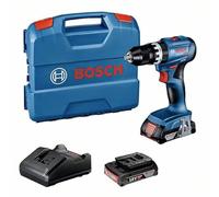 Bosch Professional GSB 18V-45 18V System Cordless Hammer Drill (Speed 1,900 min-¹, Includes 2X 2.0Ah Battery, GAL 18V-20, L-Case)