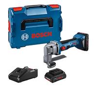 Bosch Professional GSC 18V-16 E 18V System Battery Tin Snips (Power 700 W, Handle Width 156 mm, Brushless Motor Technology, Includes 2X 4.0Ah ProCORE Battery, Quick Charger GAL 18V-40, L-BOXX)