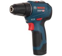 Bosch Professional GSR 12V-30 12V System Cordless Drill with 2 x 2.0 Ah GBA 12V Battery, AL 1115 CV Charger 39-Piece Accessory Set in Bag