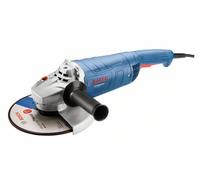 Bosch Professional Corded Angle Grinder GWS 2200 P (230 V, disc Diameter 230mm, 2,200 W Motor, Protection Switch, Auxiliary Handle, Protective Guard, Two-Hole Spanner, Backing Flange and Locking nut)