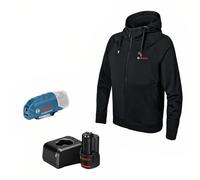 Bosch Professional Heated Hoodie GHH 12+18V XA (in AA 12V-21 USB Charging Adapter + GBA 12V 2.0Ah Battery + GAL 12V-20 Charger) - Size 3XL