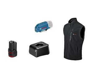 Bosch Professional Heated Vest GHV 12+18V XA (in AA 12V-21 USB charging adapter + GBA 12V 2.0Ah battery + GAL 12V-20 charger) - size 2XL