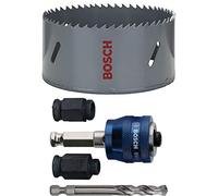 Bosch Professional Hole Saw HSS Bi-metal for standard adapter (for various materials, Ø 102 mm) + 4 pcs. Power Change Plus Starter Kit Set