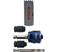 Bosch Professional Hole Saw HSS Bi-metal for standard adapter (for various materials, Ø 21 mm) + 4 pcs. Power Change Plus Starter Kit Set