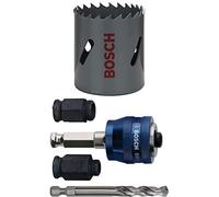Bosch Professional Hole Saw HSS Bi-metal for standard adapter (for various materials, Ø 46 mm) + 4 pcs. Power Change Plus Starter Kit Set