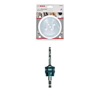 Bosch Professional Hole Saw Progressor for Wood & Metal (Ø 114 mm) + 1x Power Change Plus Adapter (Socket 3/8" hexagonal shank, HSS-G Drill Bit Ø 7.15 x 85 mm)