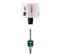 Bosch Professional Hole Saw Progressor for Wood & Metal (Ø 60 mm) + 1x Power Change Plus Adapter (Socket 3/8" hexagonal shank, HSS-G Drill Bit Ø 7.15 x 85 mm)