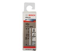 Bosch HSS-Co Cobalt Drill Bit 1mm Pack of 10