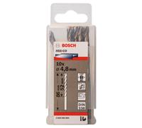 Bosch 10x PRO Stainless Steel HSS-Co Twist Drill Bit (for Steel, Stainless steel, Ø 4,80 mm, Professional Accessory Rotary Drill/Drivers)
